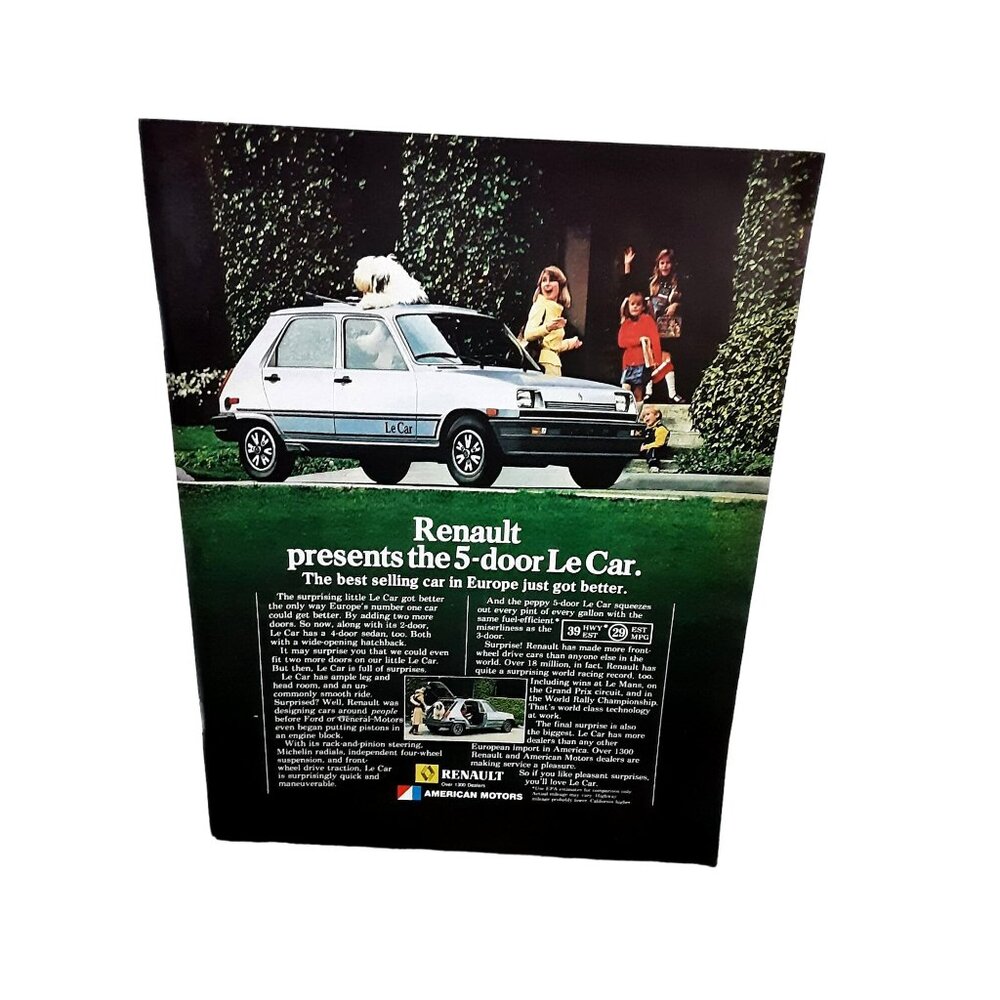 1981 Renault 5 Door LeCar car Original Vintage print ad 80s